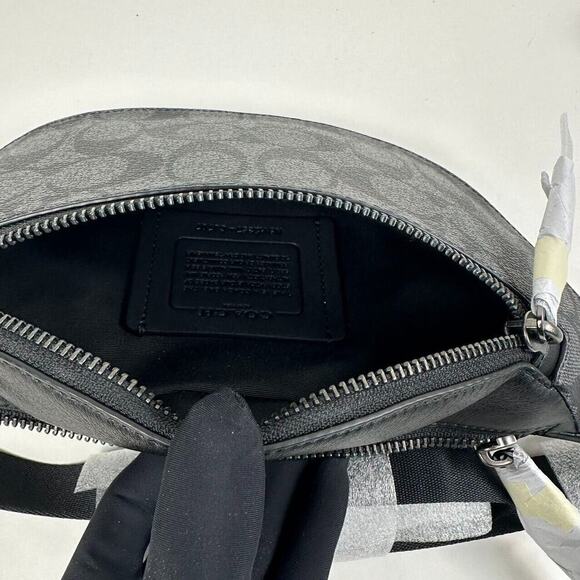 Coach CJ707 Warren Mini Belt Bag In Signature Canvas IN Charcoal - Picture 6 of 8